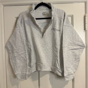 Sporty & Rich Light Gray Half-Zip Sweatshirt